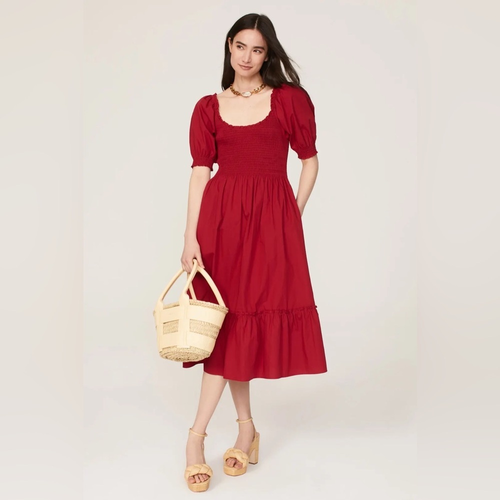 HILL HOUSE Louisa Nap Dress in Red Size XL VGUC